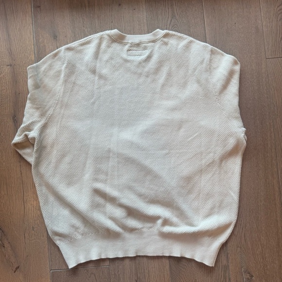 Rag and Bone Men’s Cream Crewneck Sweater with Arm Patches size X Large - Picture 5 of 9